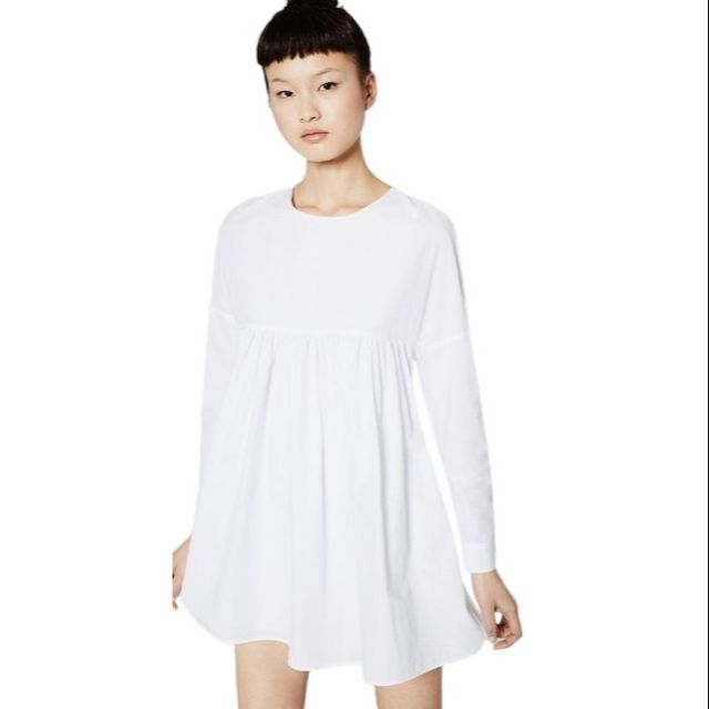 zara white long sleeve dress