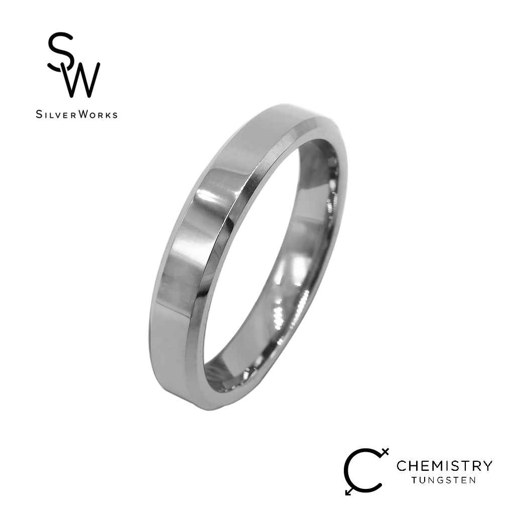 Silverworks Shiny Polished Tungsten Ring Chemistry Tungsten