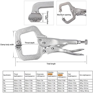 C clamp Vise Grip Tools ( 6,9,11, inch) C Clamp Locking Pliers Vise Grip 7” 9” 11” #8