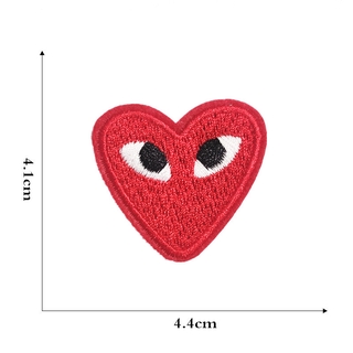 Embroidered Patches Applique Fashion Brand Logo Badge Armband Cdg Play Rei Kawakubo Eyes Heart Shaped Shopee Philippines