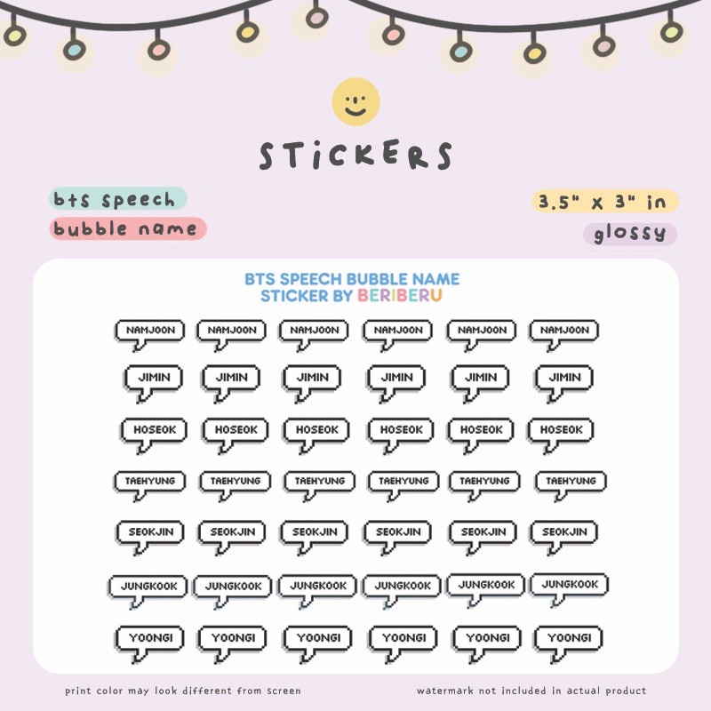 bts speech bubble kpop journaling name deco sticker set polcos shopee philippines