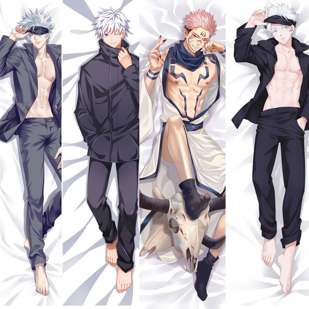 Jujutsu Kaisen Dakimakura Anime Pillow Case Otaku Hugging Body Cushion Itadori Yuji Gojo Satoru 2808