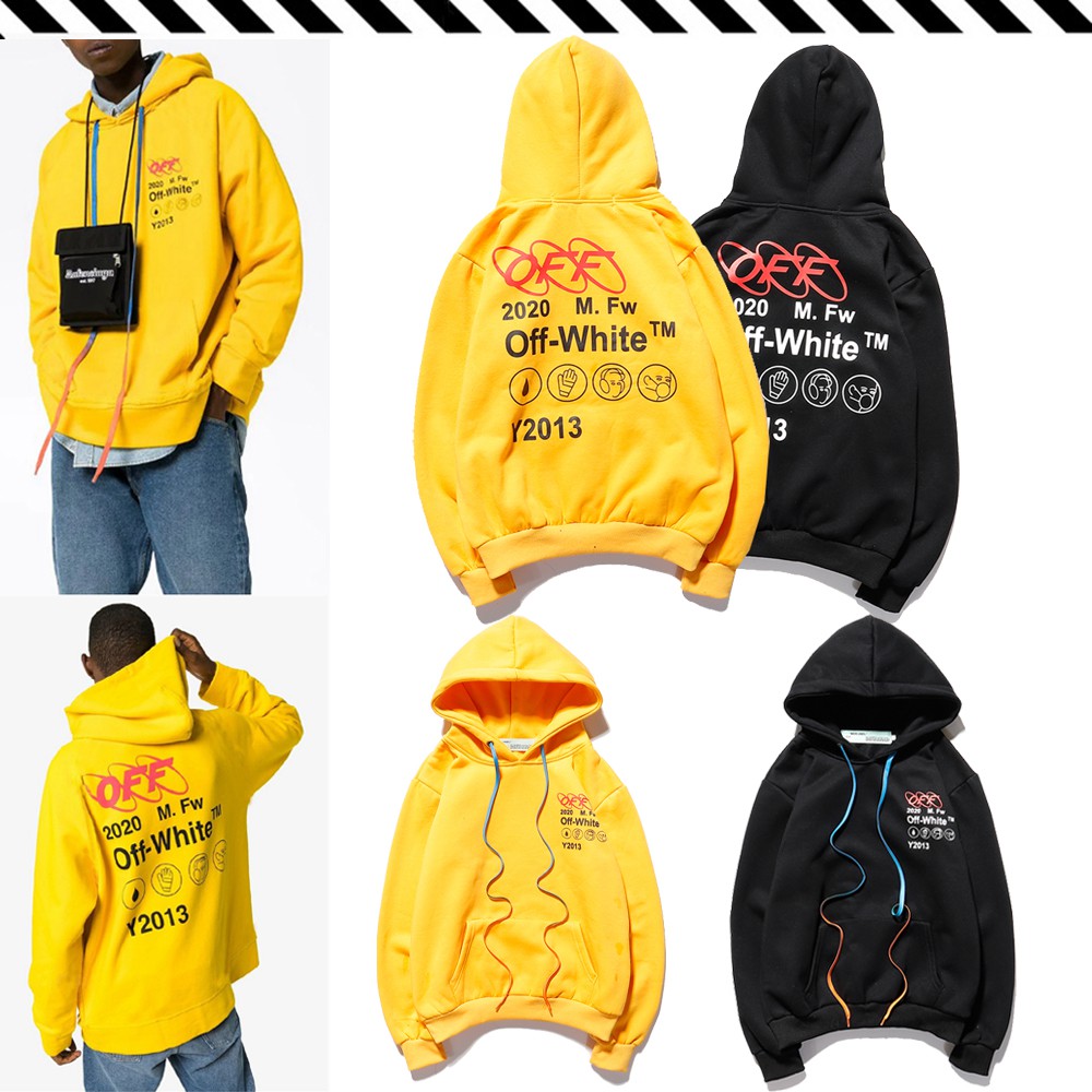 off white yellow gradient hoodie