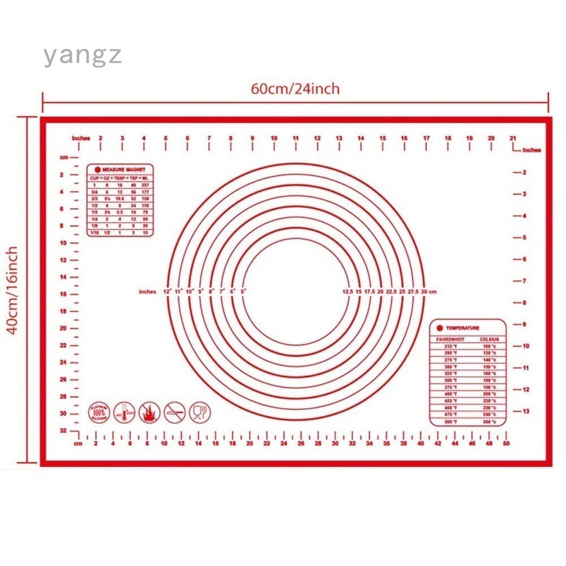 Yangz Large 40cm X 60cm Silicone Dough Rolling Mat Baking Pastry Clay Pad Sheet Liner Non Stick Creative Shopee Philippines