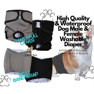 2021 Waterproof Washable & Reusable Pet Dog Diaper Belly Band & Pants Male Female