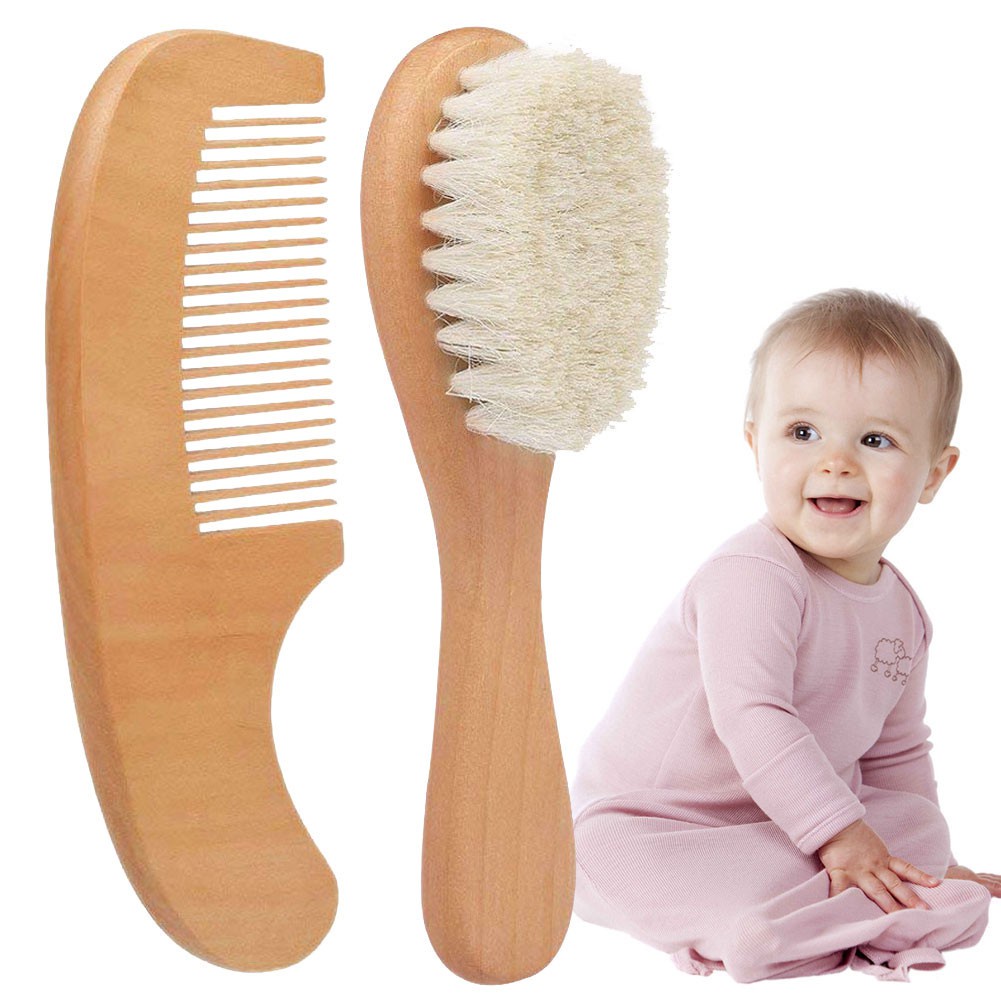 Grooming Kit New Baby Care Pure Natural Wool Baby Wooden Brush Comb Brush  Baby Hairbrush Newborn Hair Brush Infant Comb Head Massager | Shopee  Philippines