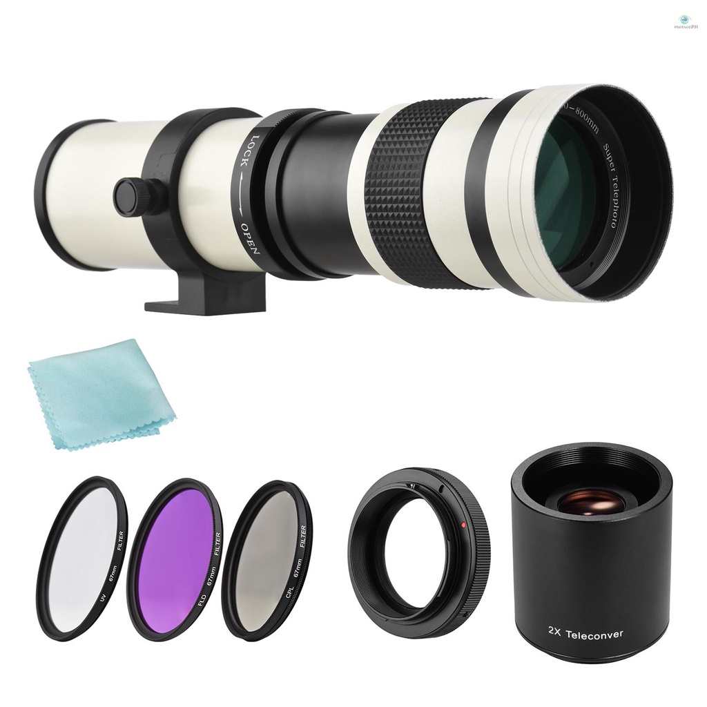 Opteka 2X Telephoto Converter Lens - Doubles Focal Length For Opteka 420-1300mm & Other SLR Camera Lenses