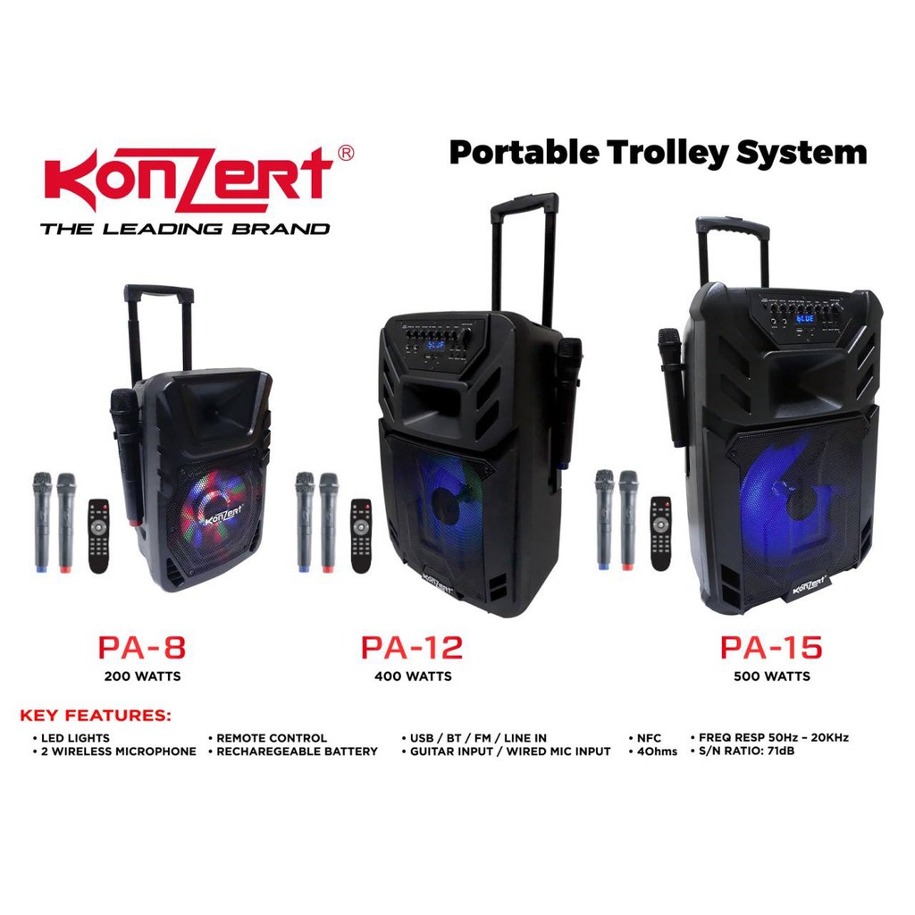 konzert trolley speaker pa 15