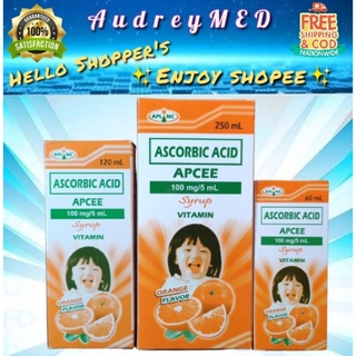 APCEE Syrup (Ascorbic Acid) 60mL / 120mL / 250mL Vitamins