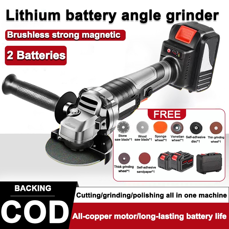 Cordless Handheld Angle Grinder Electric Powerful Brushless Angle