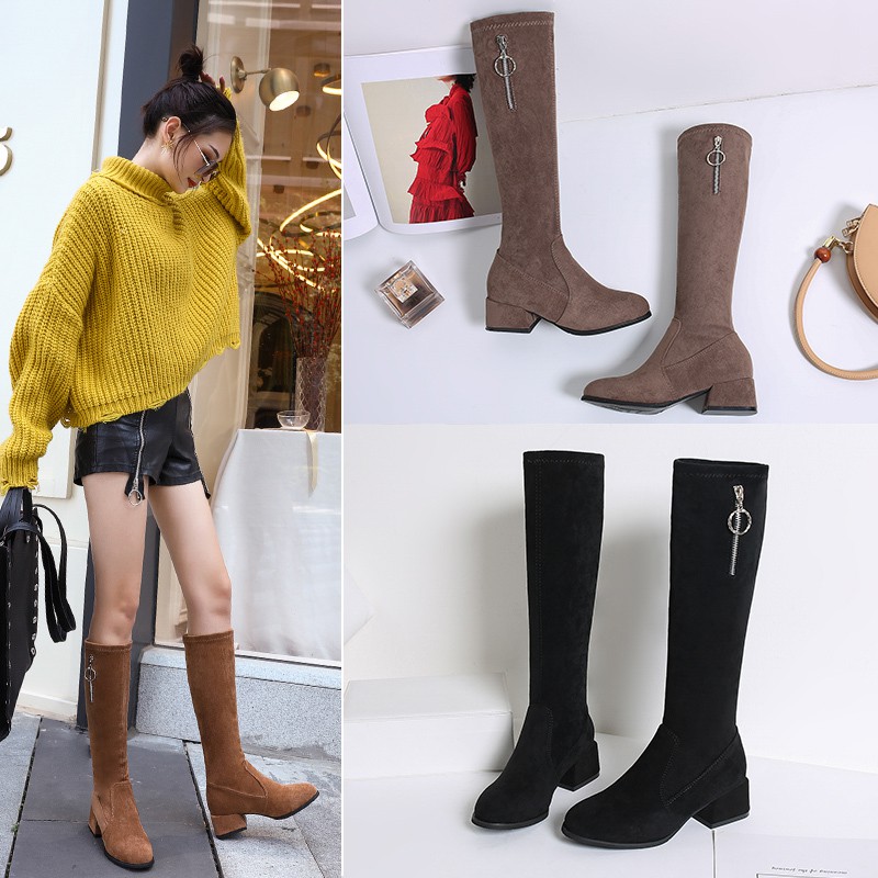 knee boots leather