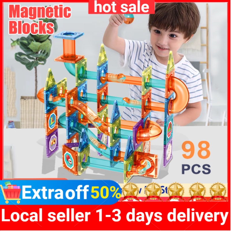 98/68/42pcs Marble Run Tiles, Large 3D Building Blocks