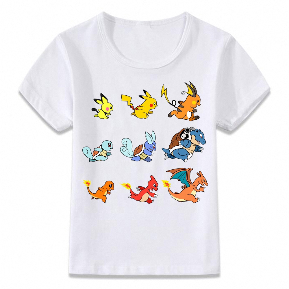 Kids Clothes Boy Tshirts Pokemon Evolution Pikachu Charizard Squirtle Children T Shirt Baby Clothing Shopee Philippines