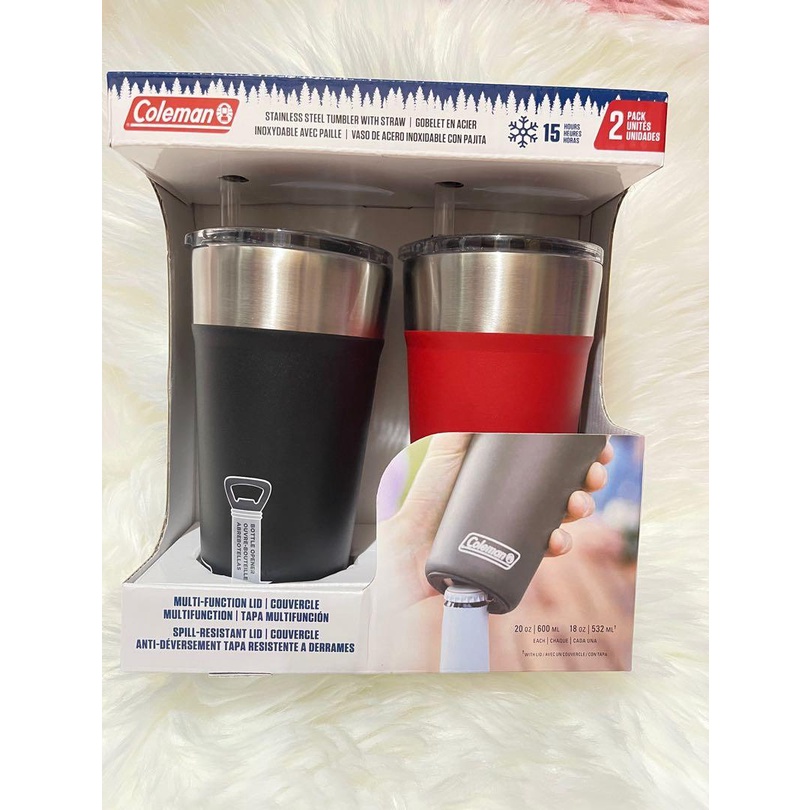 Coleman Tumbler Insulated Stainless Steel Hot & Cold 20oz w/LID 2Pack