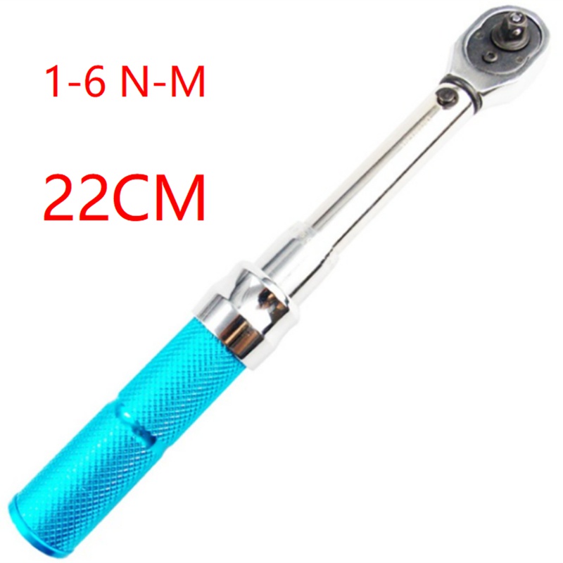 1/4inch Ratchet Torque Wrench Adjustable Chrome Hand Spanner Bike Manual Repair Assembly Car 1-6N-M