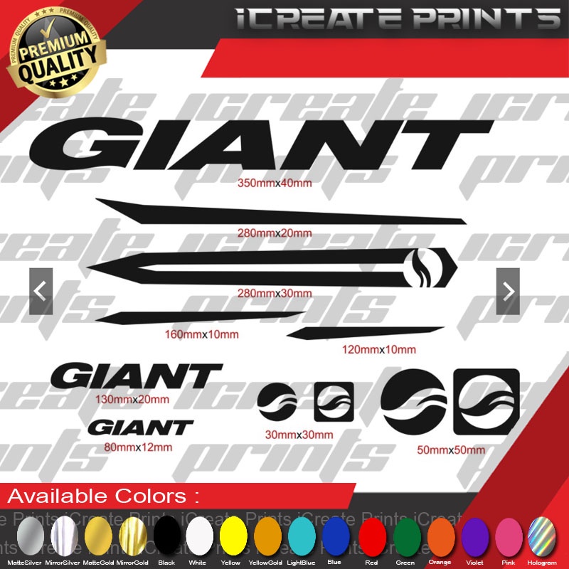 giant bike stickers
