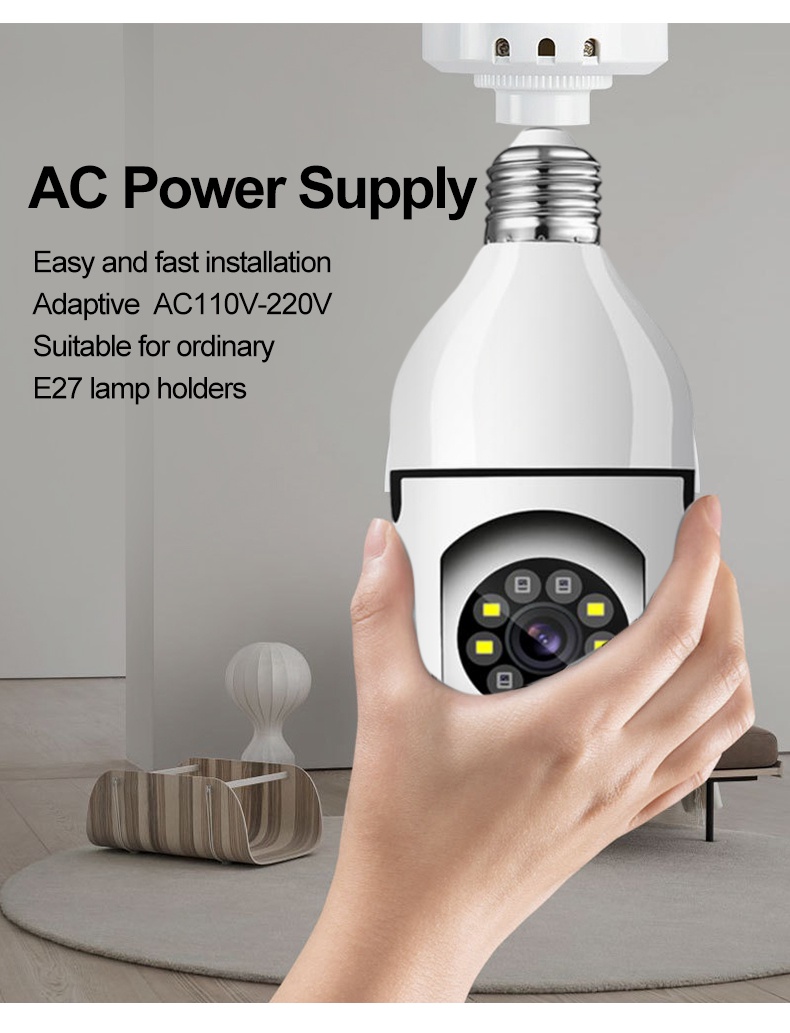 TAMEE CCTV Bulb Camera 360 Panoramic Wireless 1080P Smart Security