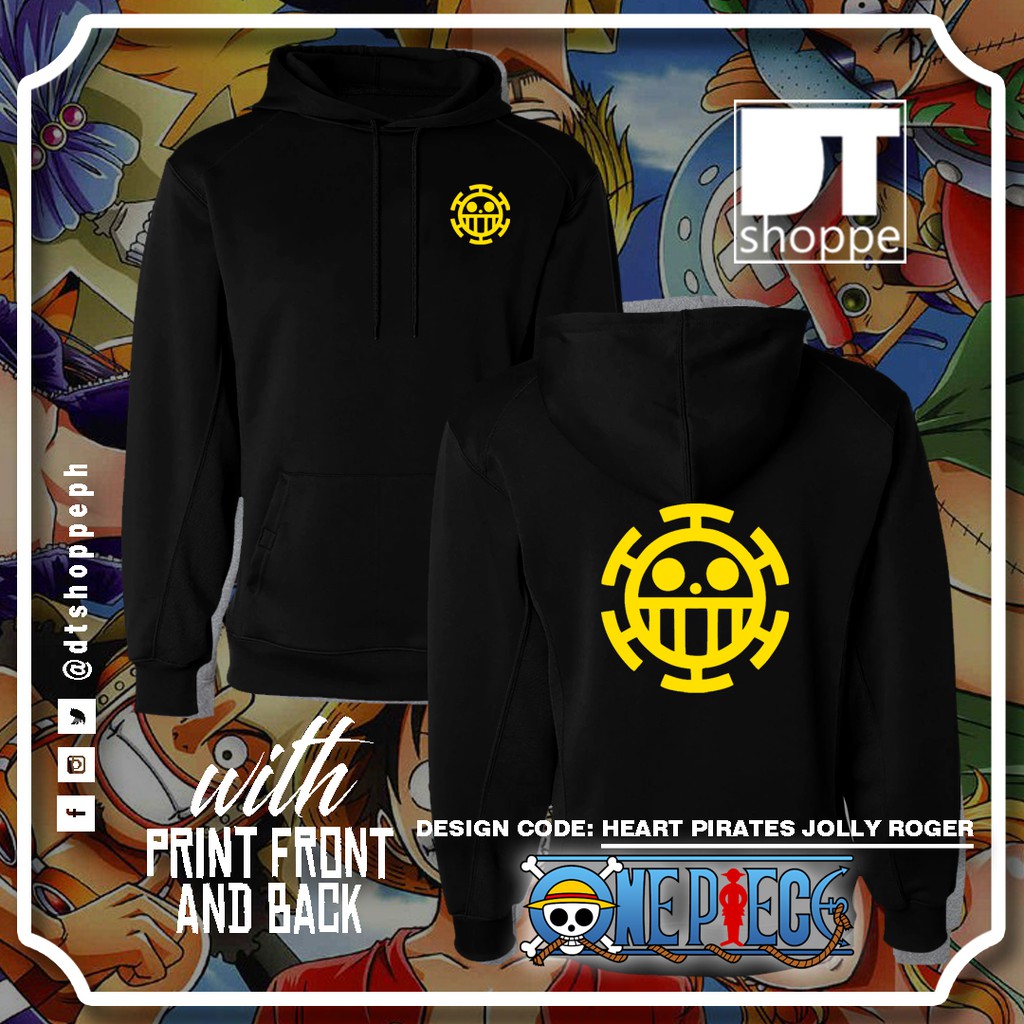 One Piece Hoodie Jolly Roger Heart Pirates Straw Hat Zoro One Piece Hoodie Shopee Philippines