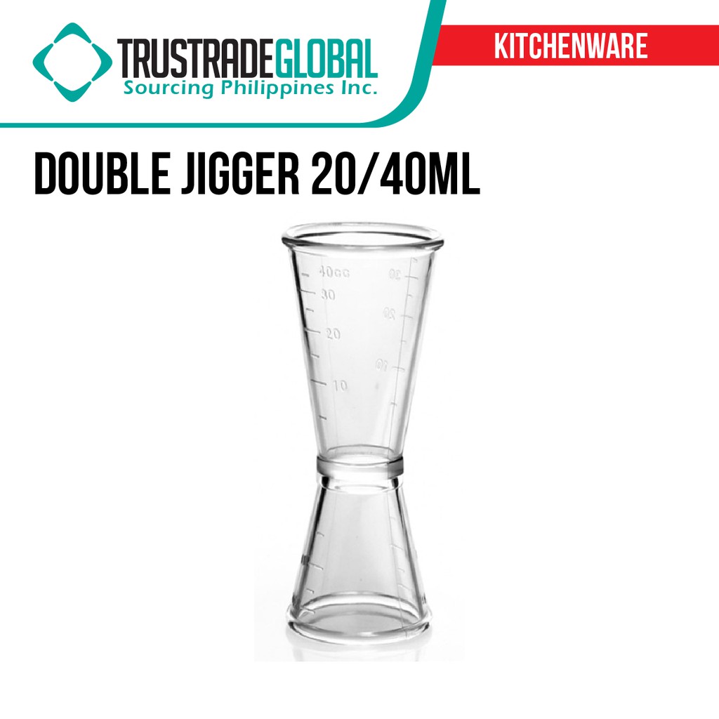 Double Jigger 20/40ml/BEST Double Sided Jigger Measuring Cup 20/40cc Transparent Jigger with