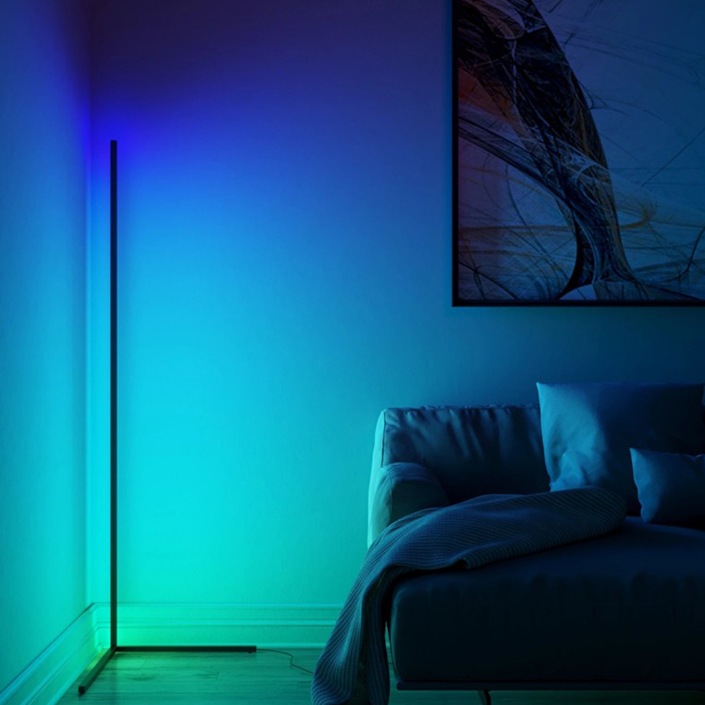 teal blue floor lamp