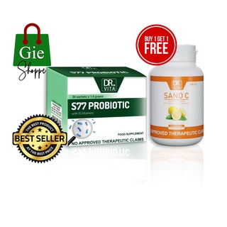 Dr. Vita S77 Probiotics with B-Vitamins (30sachets) | Get FREE Dr Vita Sano C Sodium Ascorbate 500mg