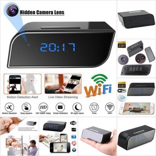 1080p hd wireless wifi hidden spy alarm clock ip camera