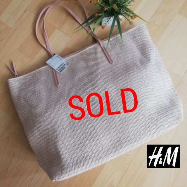 h&m woven bag