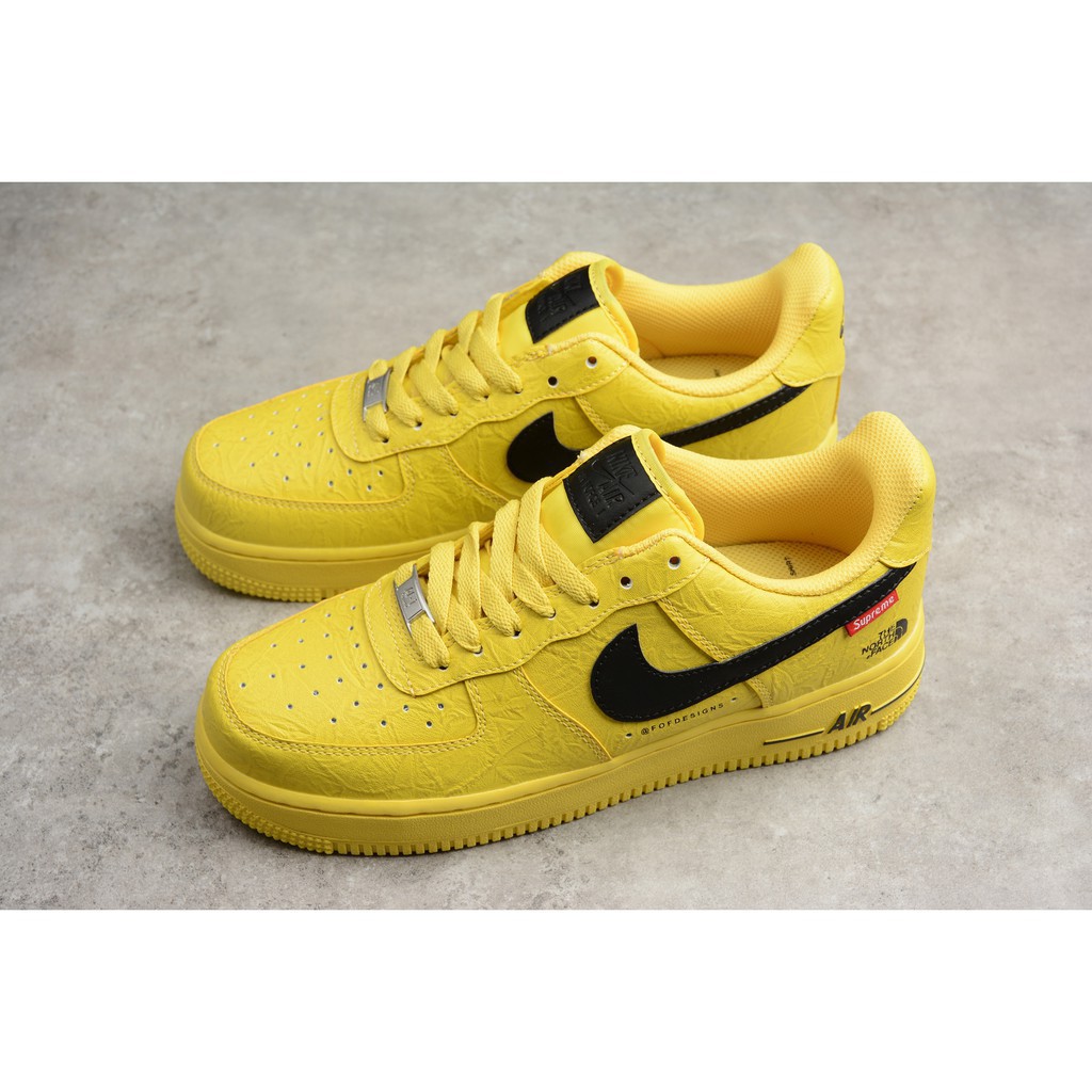 Supreme x The North Face x Nike Air Force 1 '07 Yellow Black | Shopee  Philippines