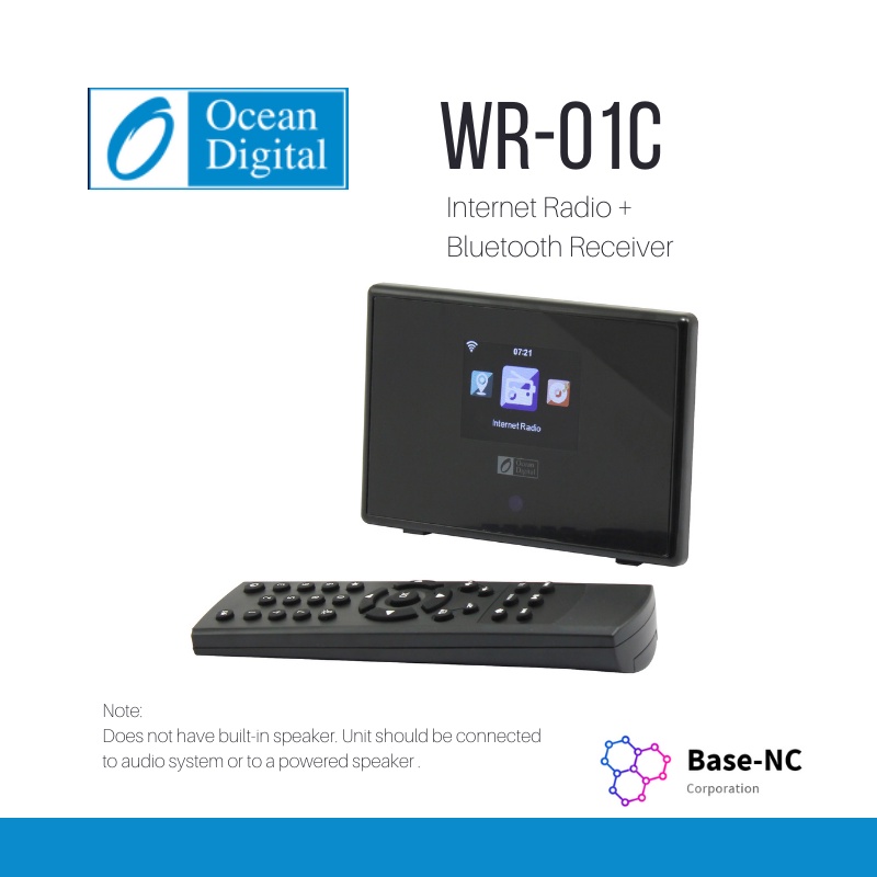 Ocean Digital WiFi Radio WR01C Alarm Clock Radio with Bluetooth Receiver and Audio Out