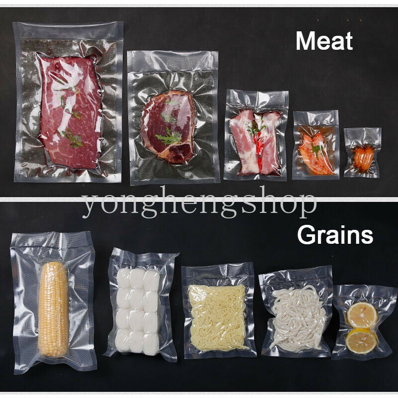 100pcs/set Strong Vacuum Sealer Food Storage Bag Textured Pouches Food Vacuum Bags Fresh Keeping Packaging Bags Kitchen Accessories