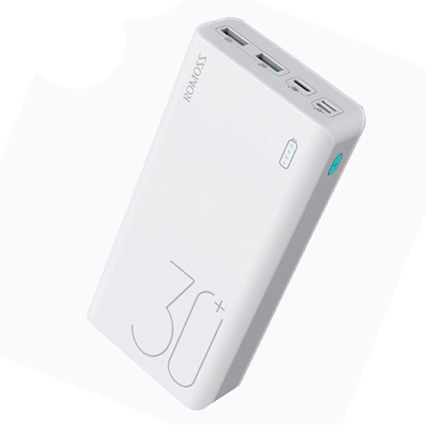 romoss sense 8 30000mah qc type c power bank white