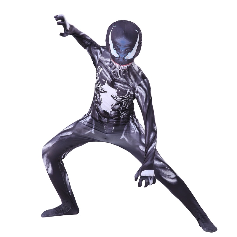 Spiderman Venom Kids Boys Superhero Jumpsuit Cosplay Fancy Dress Costume Suit UK