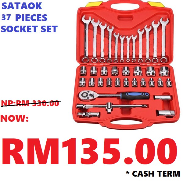 SATAOK 37pcs Ratchet Box Socket Set Box Set Spanner Set Wrench Set ...