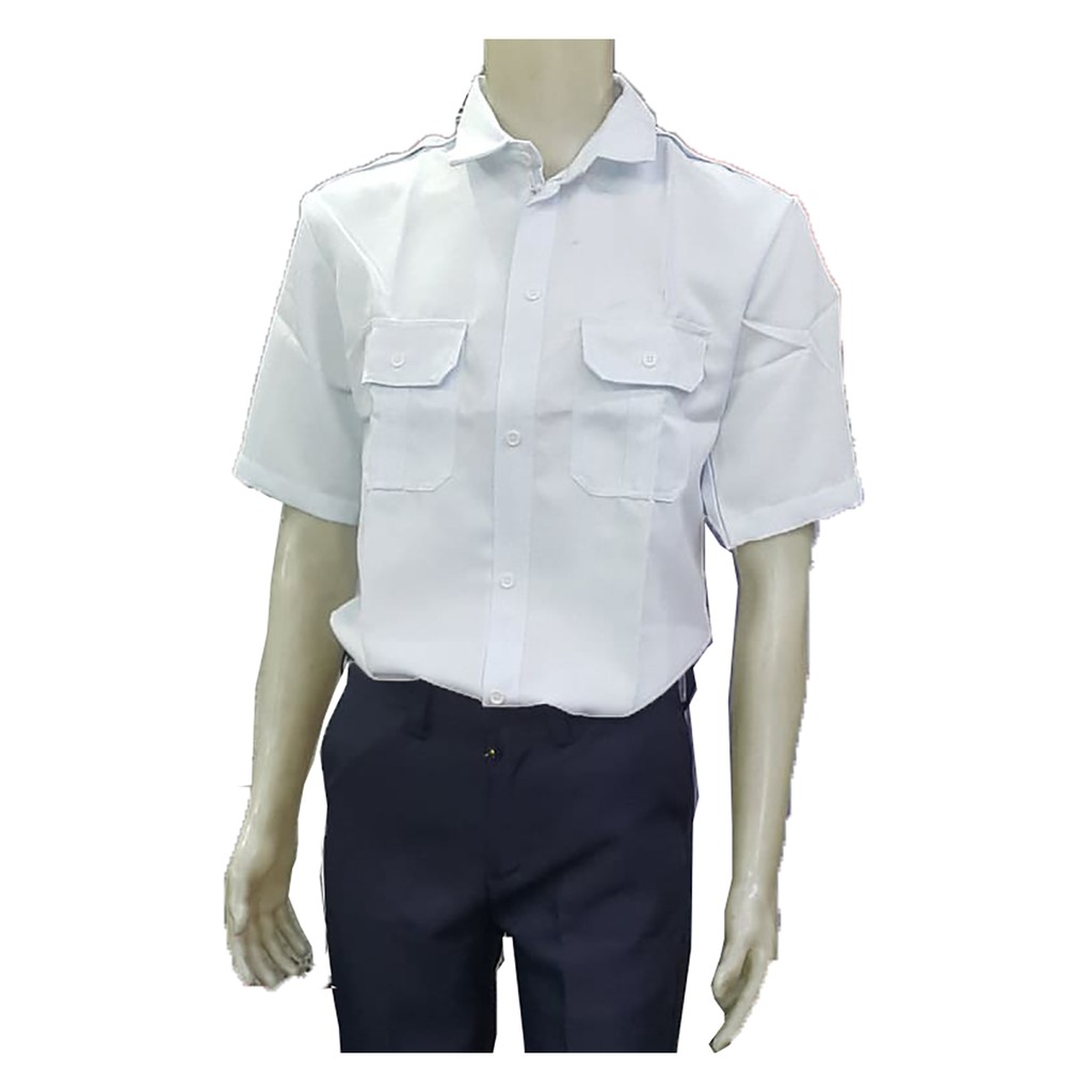 white polo short sleeve button up