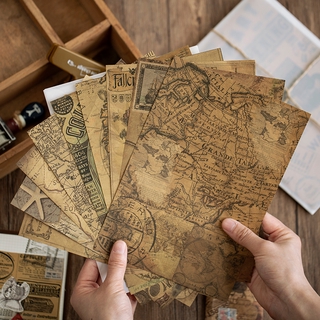 10 pieces/set  vintage map material paper[vintange pictorial series] journal kit DIY scrapbook material paper 4 designs