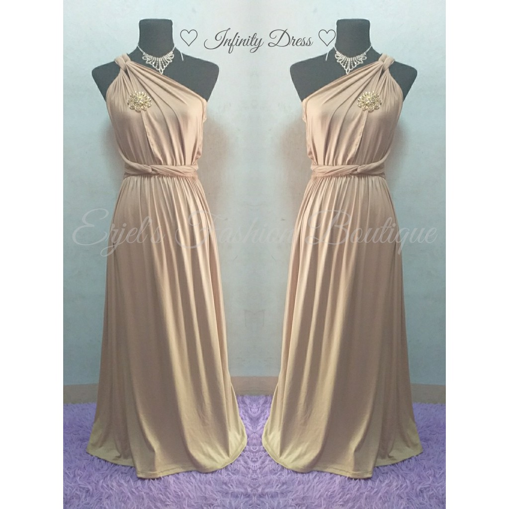 infinity dress beige