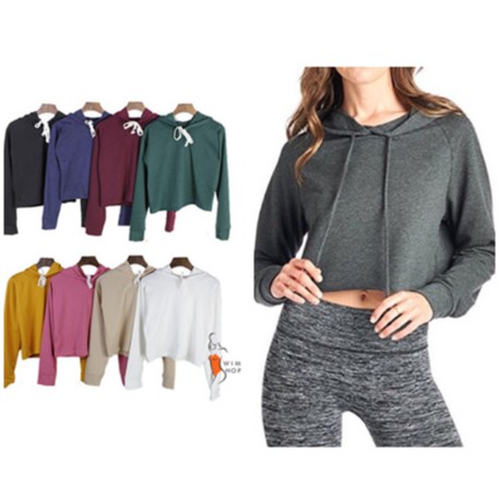 crop top hoodie shopee