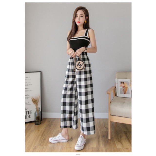 9766 COD KOREAN CHECKERED DESIGN SQUARE PANTS Shopee Philippines