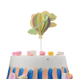 Hot Air Balloon Cake Topper Birthday Romantic 3D Cloud Airplane Cake Decoration #4