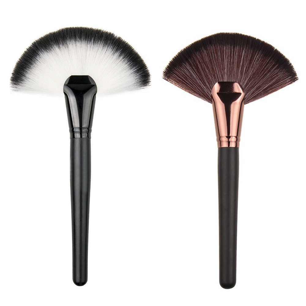 fan makeup brush