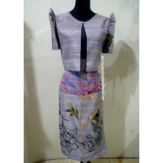Filipiniana Bolero & Skirt/Hand Painted/Organza | Shopee Philippines