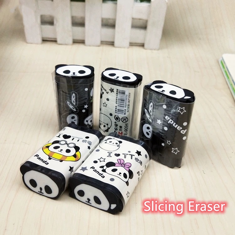 Cartoon panda eraser cute primary school students creative 2B slice eraser Farm pandashaped