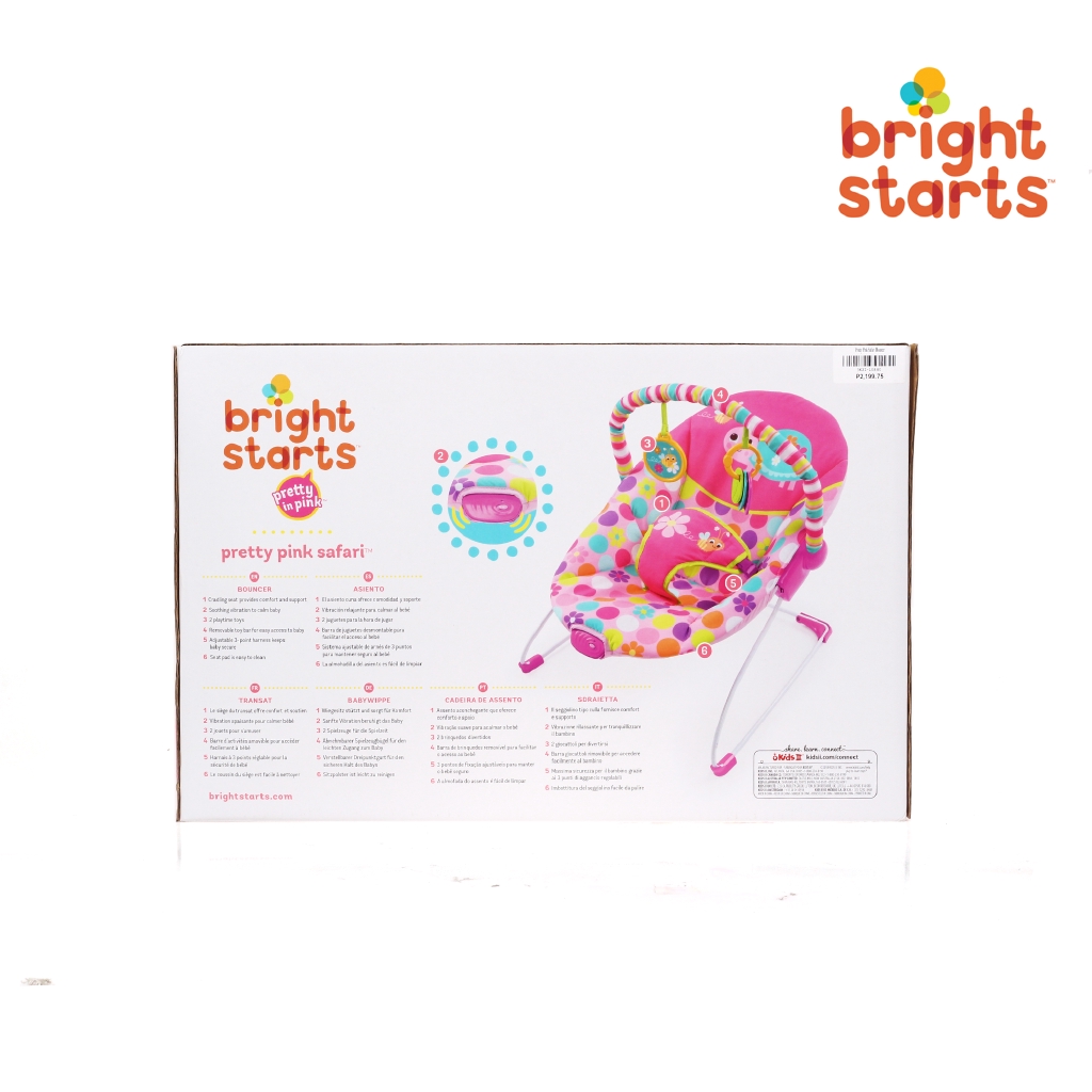 bright starts pretty pink safari bouncer