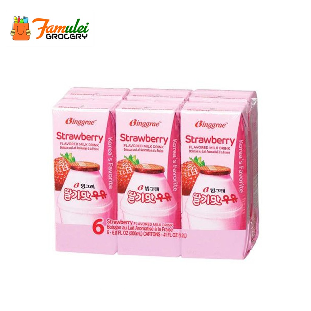 Binggrae Strawberry Flavored Milk Drink Pack Of 6 Shopee Philippines