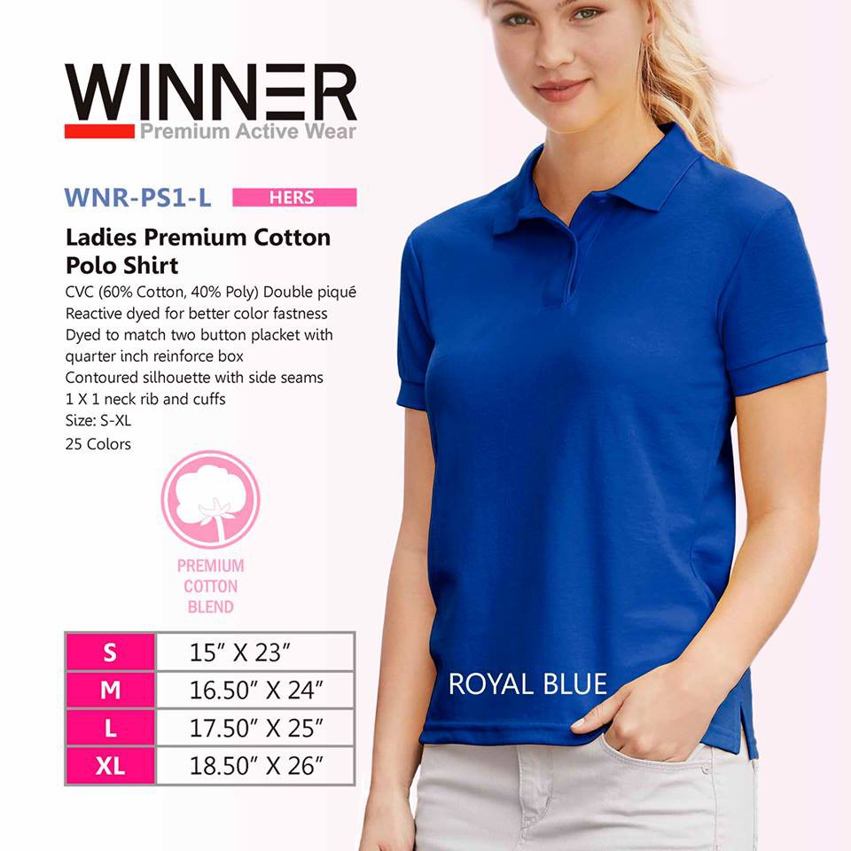 royal blue polo shirts womens