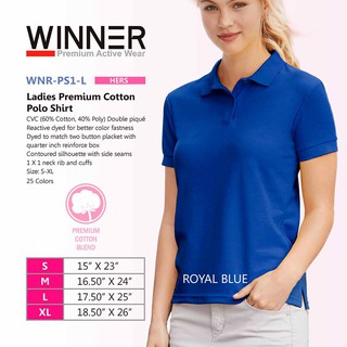 ladies royal blue polo shirt