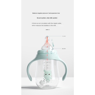 2 IN 1 Two head Baby Feeding Bottle Close to Nature Bady With Handle 180ml 300ml ( 6oz 10oz) Nipple #2