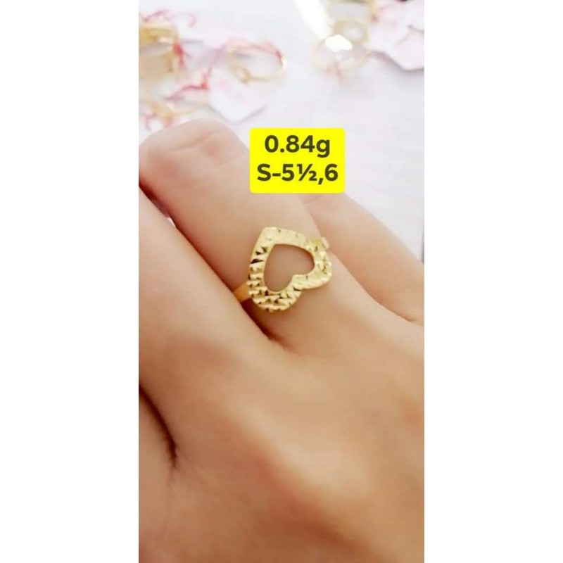 Gold Heart Ring Saudi Gold Shopee Philippines 6883