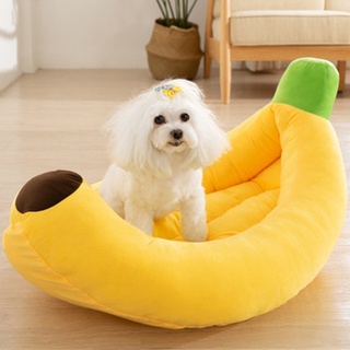 ✧☜Banana Shape Pet Dog Cat Bed House Plush Soft Cushion Warm Durable Portable Pet Basket Kennel Cats