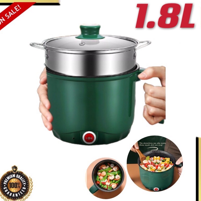 Rice Cooker Small 1.8L Multi Electric Hot Pot Cooker nonstick Liner